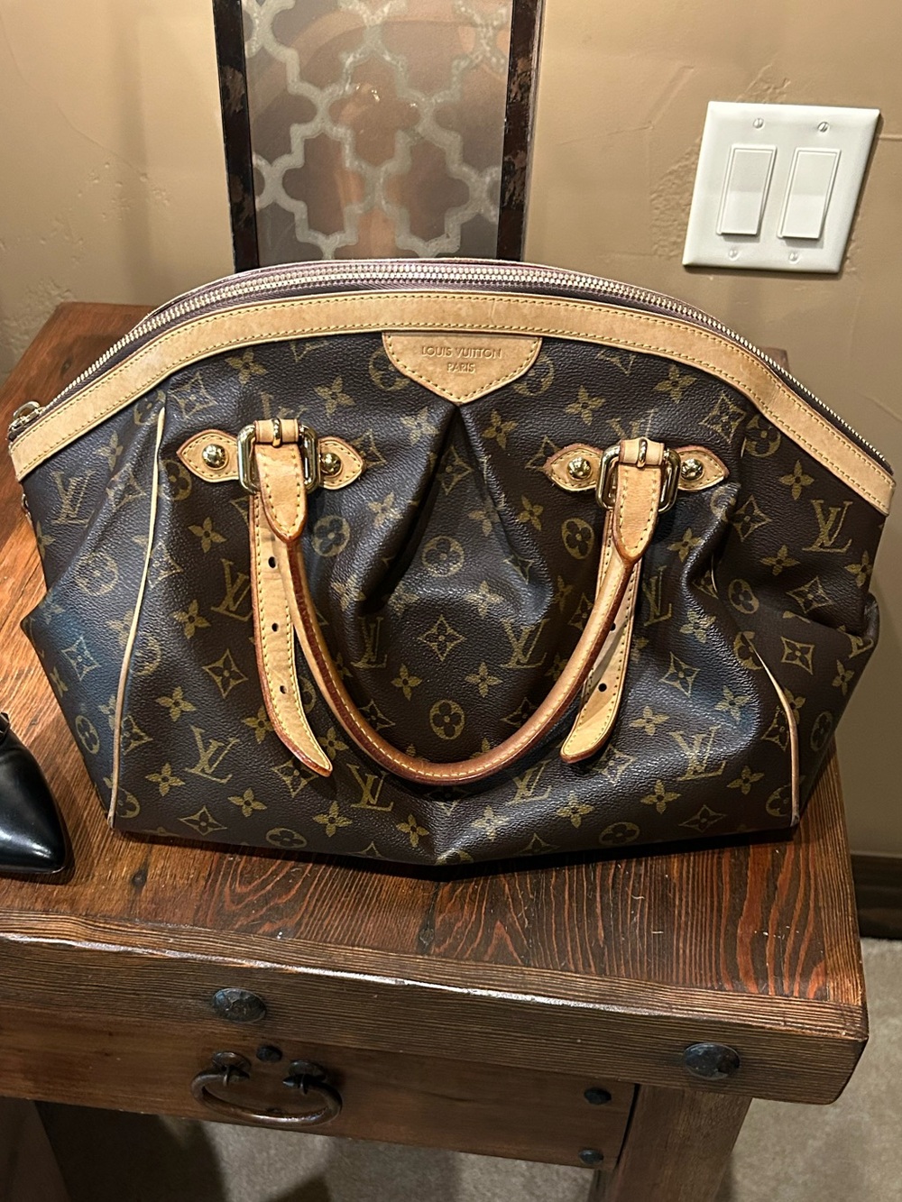 Louis Vuitton Monogram Canvas Satchel with Natural Vachetta Trim